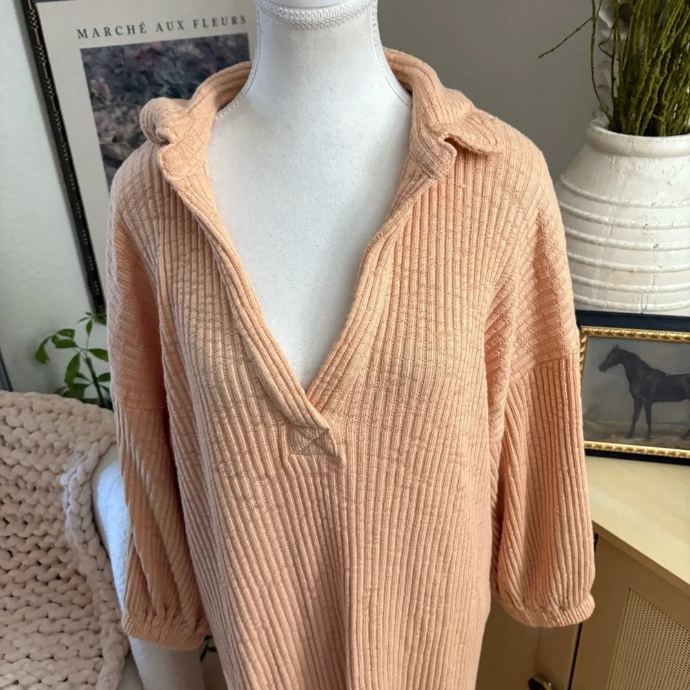 Free People Peach Maxi Shirt Dress